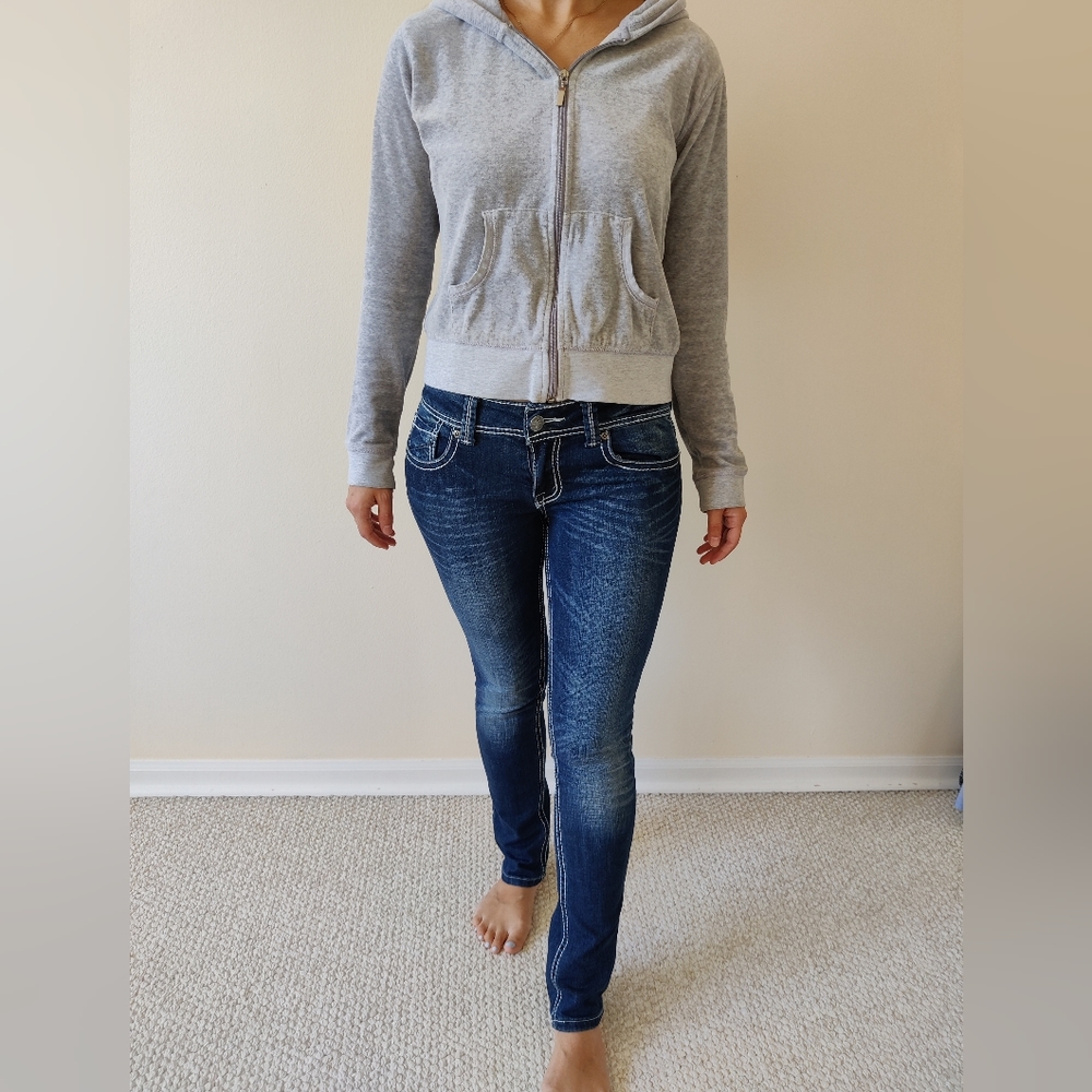 Vigold Low Rise Rhinestone Skinny Jeans - Picture 8 of 9